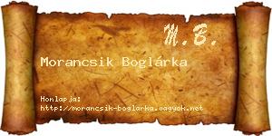 Morancsik Boglárka névjegykártya